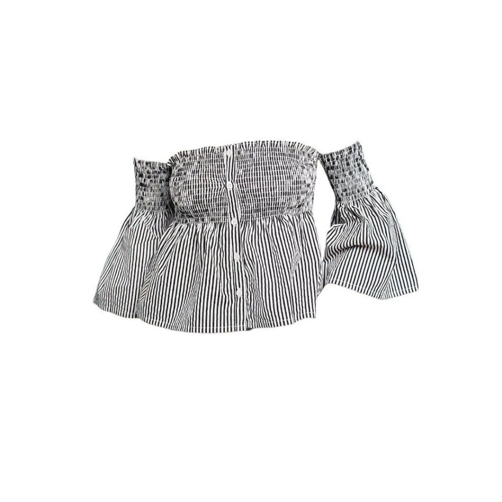 Size 4‎ Faithfull Anthropologie Striped Off the Shoulder Womens Top